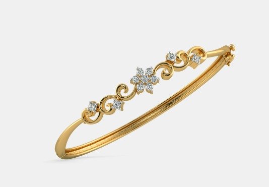 Elegant Floral Diamond Bangle